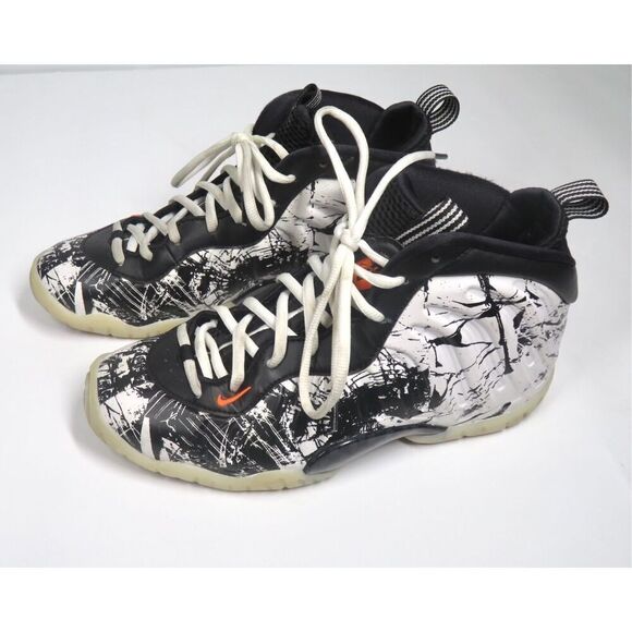 Nike Little Posite One Shattered Backboard Sneaker Black White Big Kids Size 5Y - Picture 4 of 7
